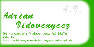 adrian vidovenyecz business card